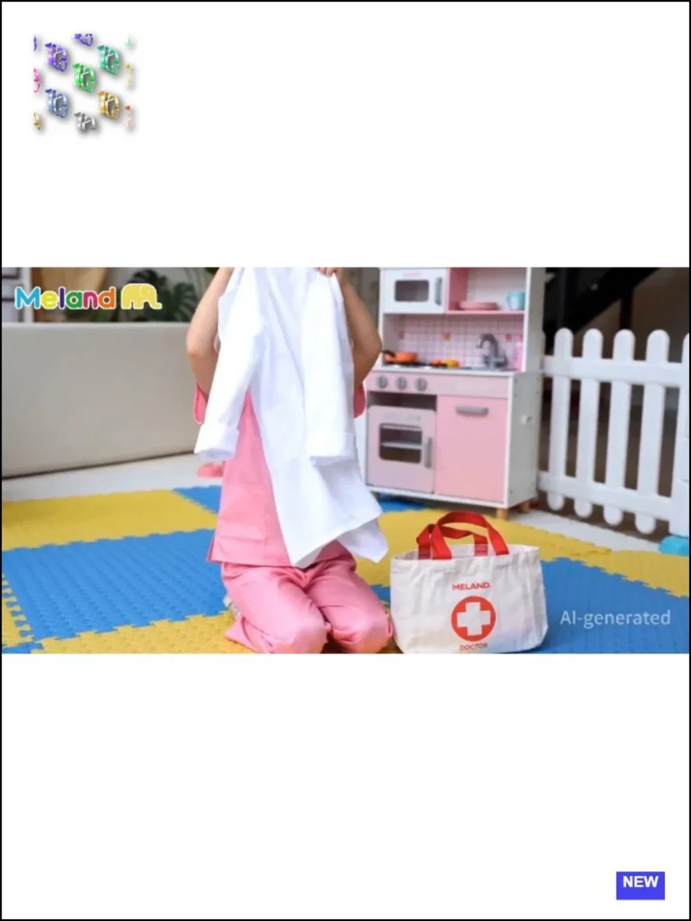 Kids Doctor Costume Set Pretend Play Dress Up with Lab Coat Stethoscope 3-10